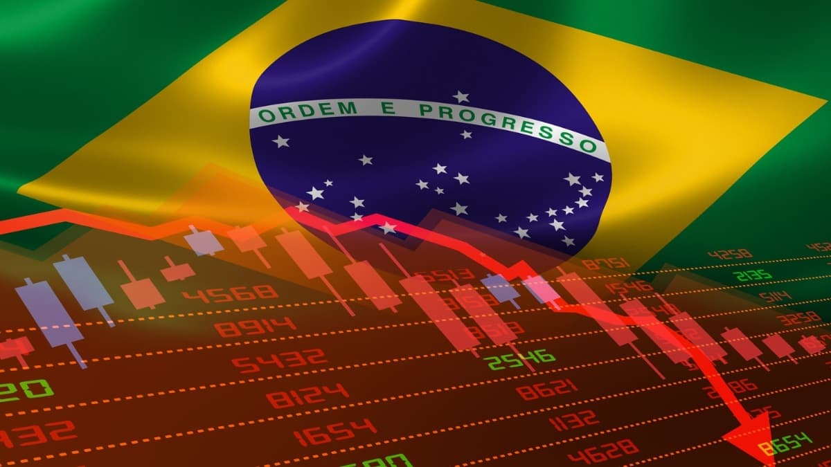 Gráfico de linhas em tela de computador mostrando oscilação do mercado de ações brasileiro