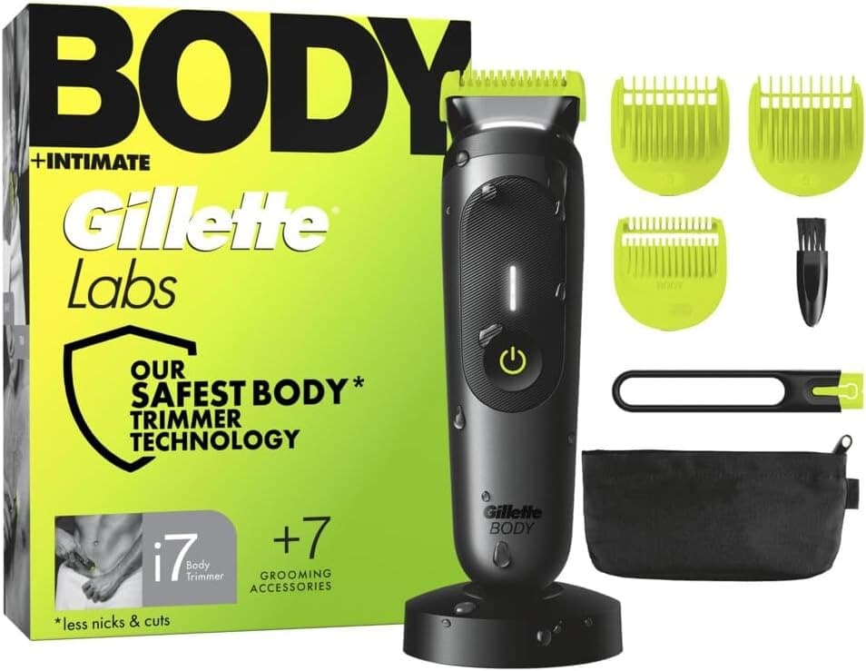 Máquina de barbear Gillette Labs i7 com cabo metálico e suporte magnético