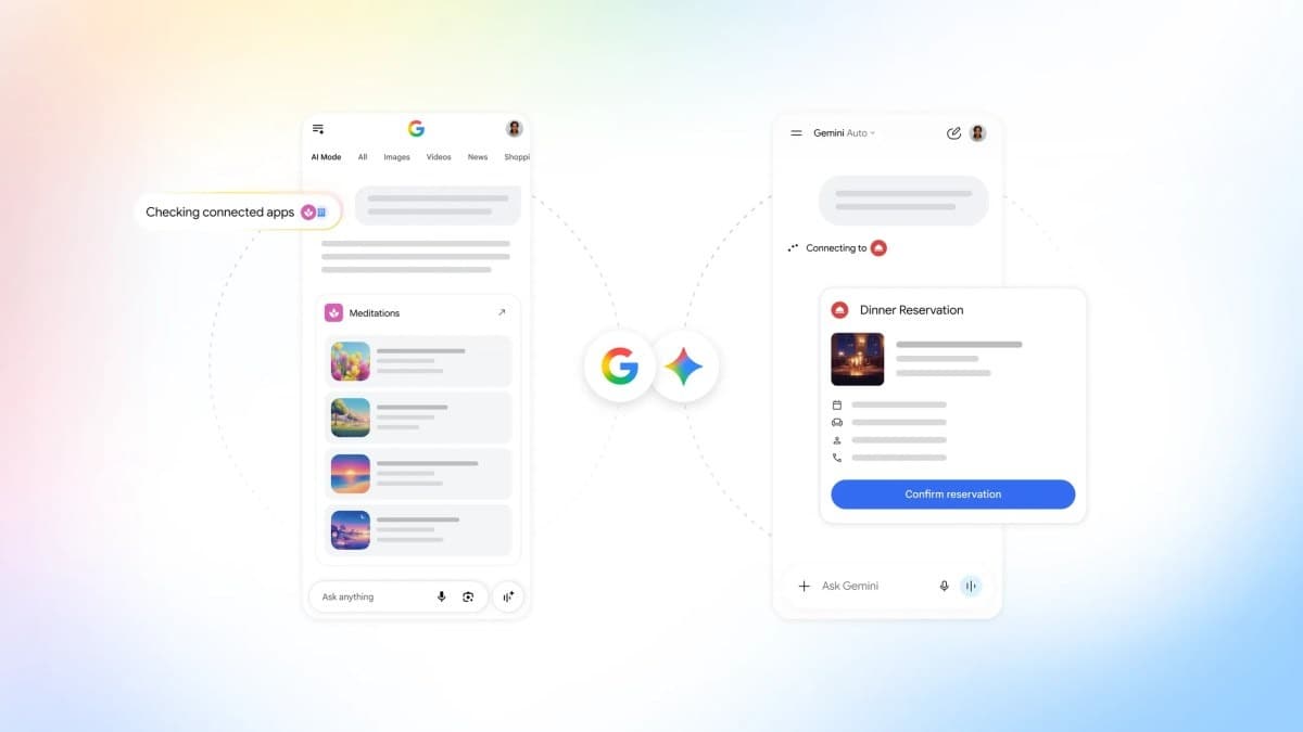 Logotipo do Google e interface de busca com inteligência artificial em uma tela de celular
