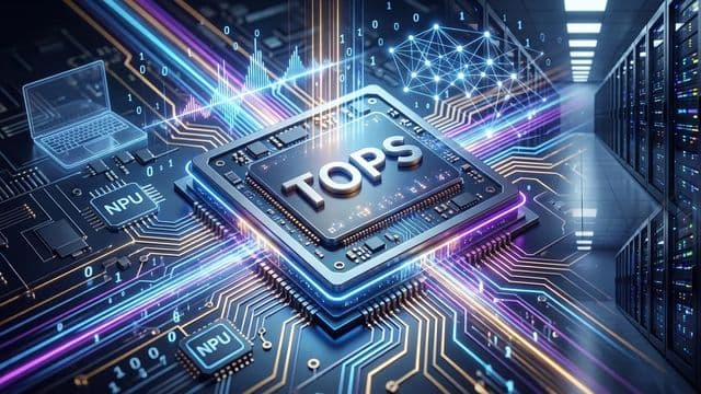 Processador de computador com circuitos iluminados, representando chips de inteligência artificial