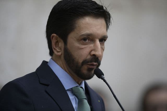 Ricardo Nunes, prefeito de São Paulo, em compromisso público