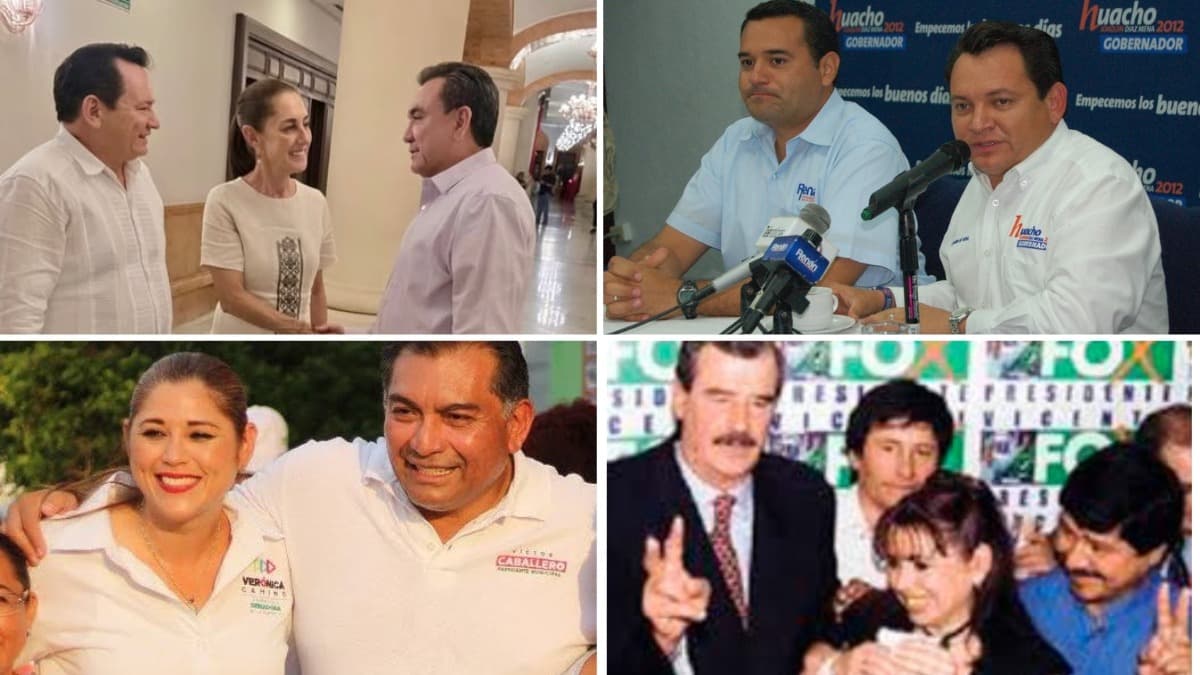 Político discursando em evento partidário em Iucatã