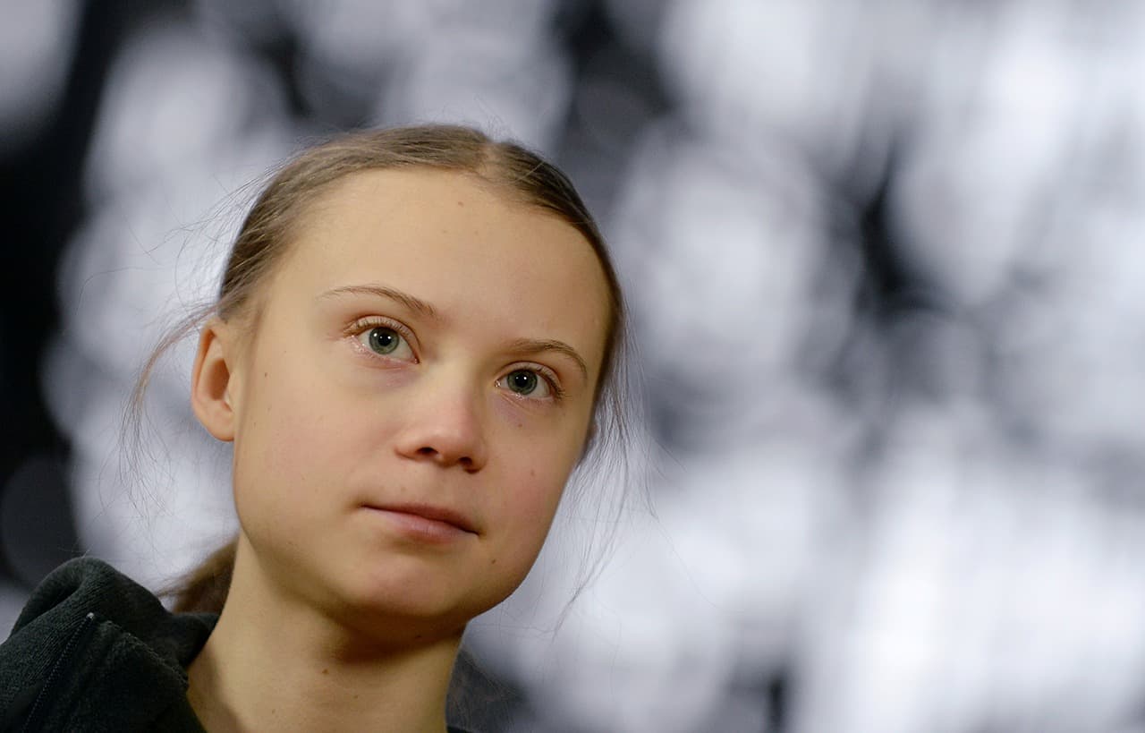 Greta Thunberg em foto de perfil, ativista ambiental sueca